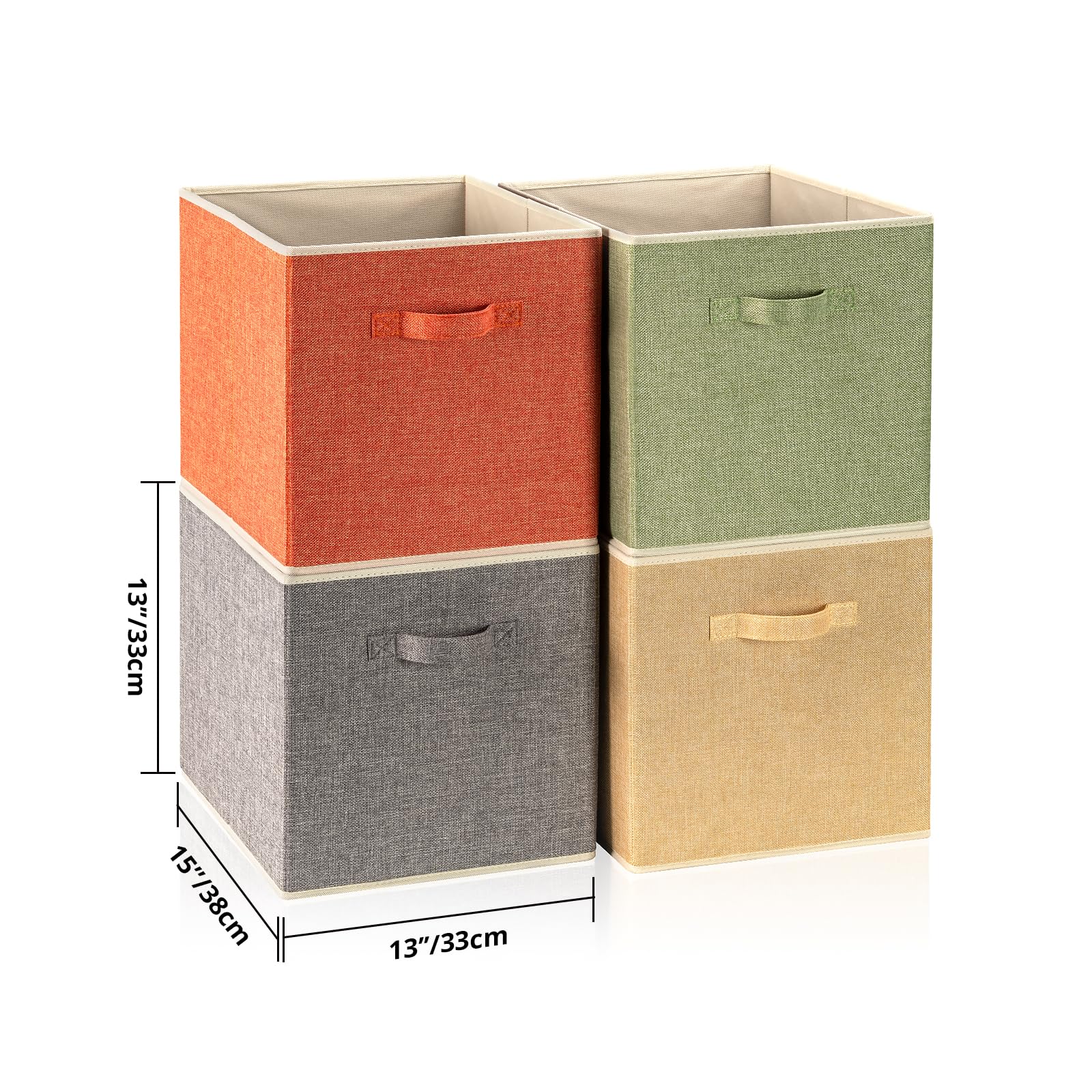 BrillantJo Fabric Storage Bins – Set of 4 Kallax Cube Organisers