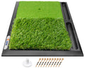 JAYA Dual Turf Golf Hitting Mat with Ball Tray and Heavy Rubber Base