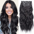 20 Inch Curly Clip in Hair Extensions | Synthetic Black 4Pcs