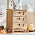 LELELINKY 3-Drawer Bedside Table – Country Style Wood Nightstand