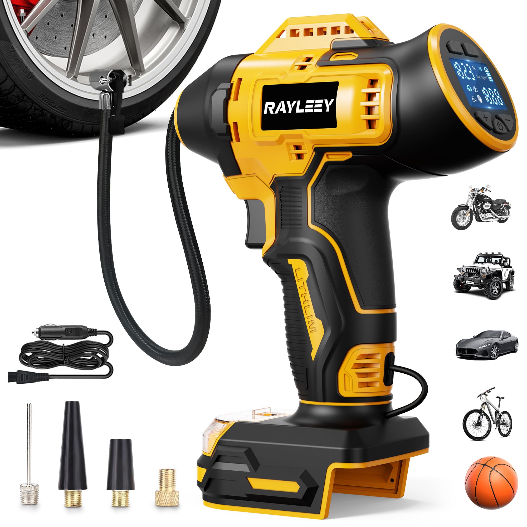 Tire Inflator for DeWalt 20V Battery, 160PSI Air Pump
