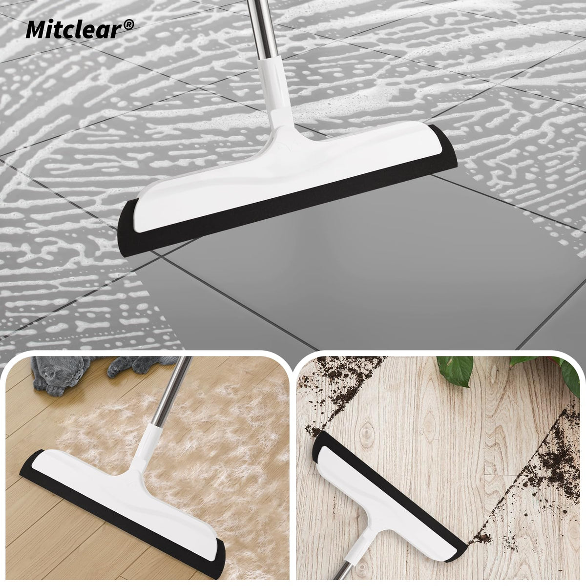 Mitclear Floor Squeegee Mop for Wet Room, Shower Sweeper Long Handle 50 IN - image 5