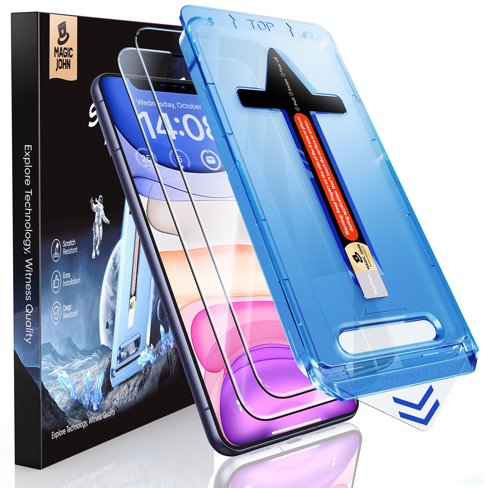 Magic John iPhone 11/XR Tempered Glass Screen Protector – 2 Pack