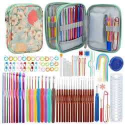 Doxiru 100 Pcs Crochet Hook Set | Ergonomic Hooks & Accessories with Case