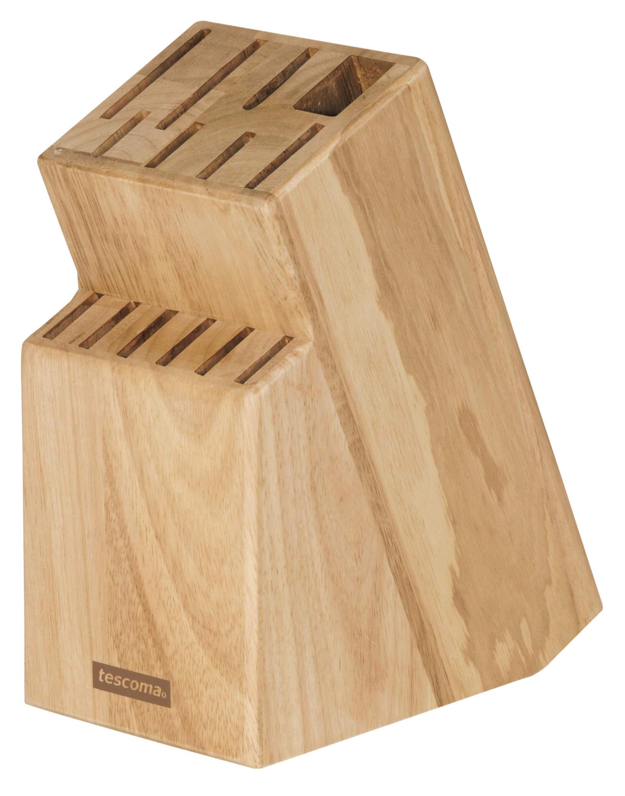 Tescoma Woody Wooden Knife Block – 14 Slot Kitchen Storage Organizer