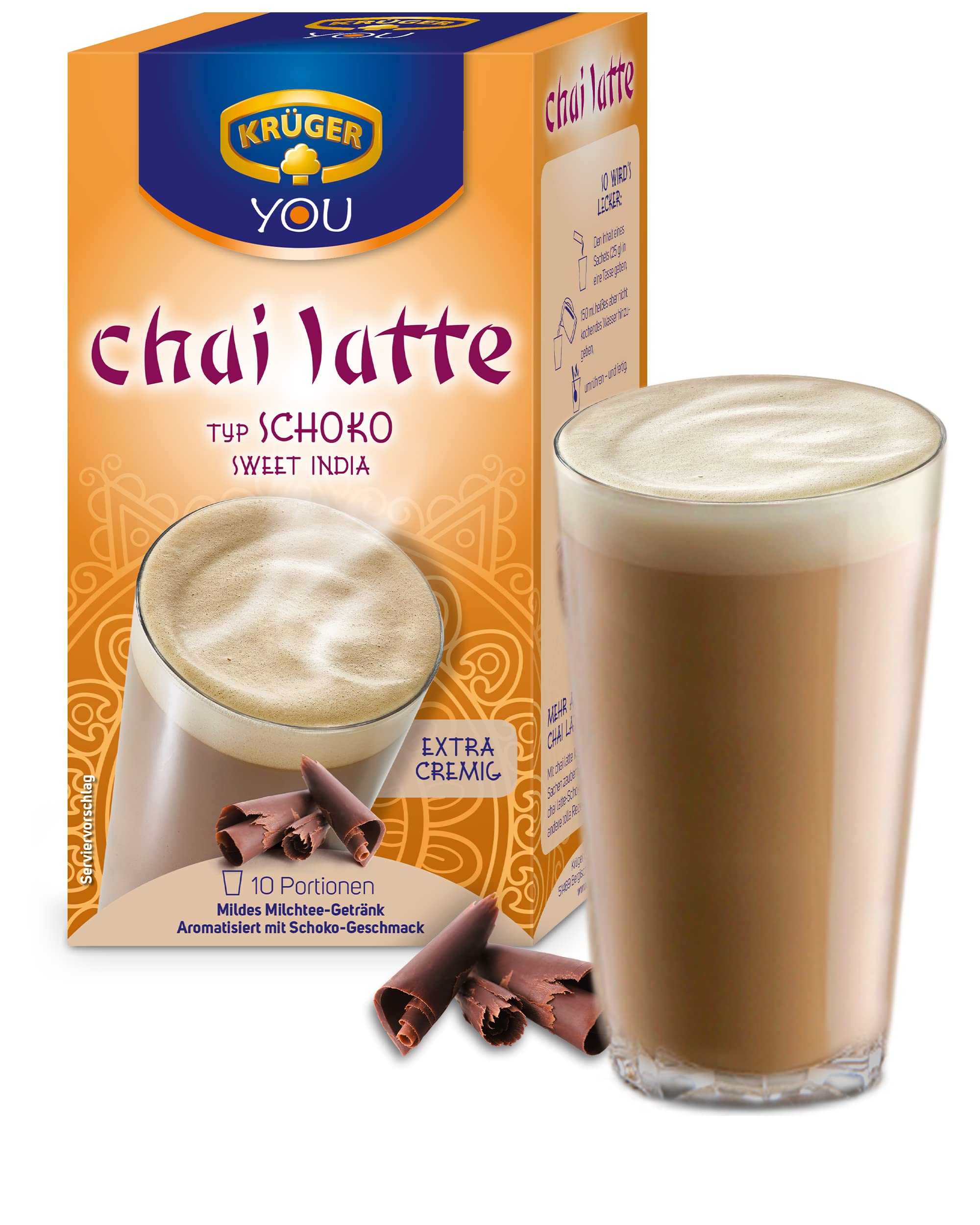 Krüger Chai Latte Chocolate Milk Tea - Instant Spiced Tea (4 x 250g)