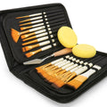 Artify 18-Piece Paint Brush Set with Pop-Up Case for Acrylic and Oil