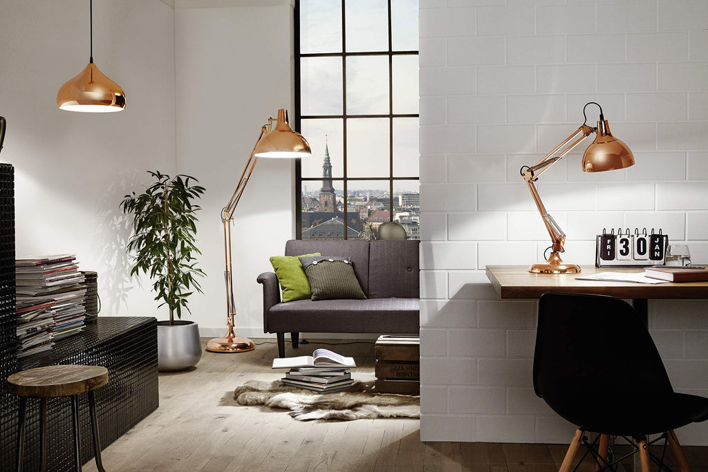 Eglo Borgillio Industrial Copper Desk Lamp – Vintage Steel Table Light