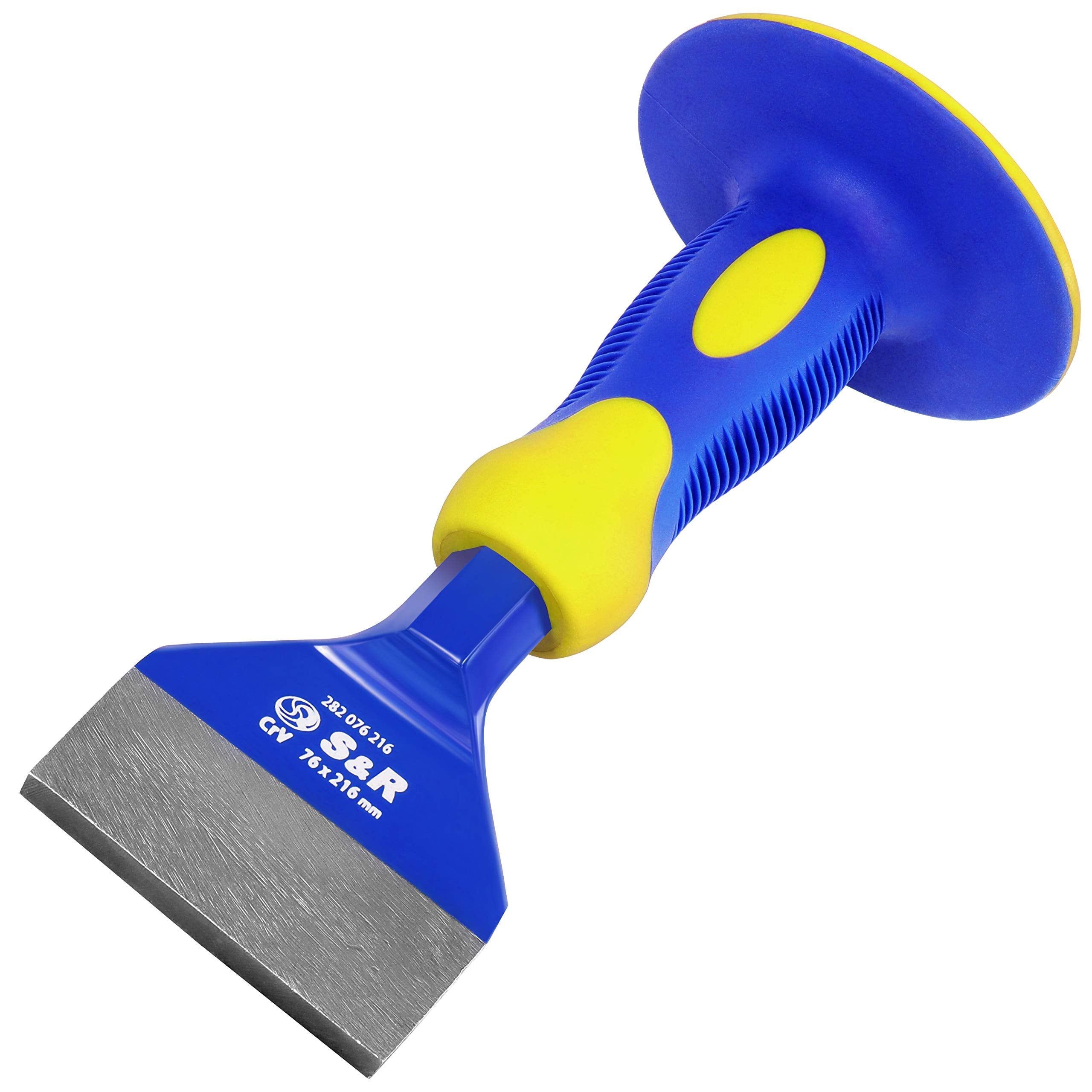 S&R Tile Chisel 216 x 76 mm | Chrome-Vanadium Steel with Hand Guard