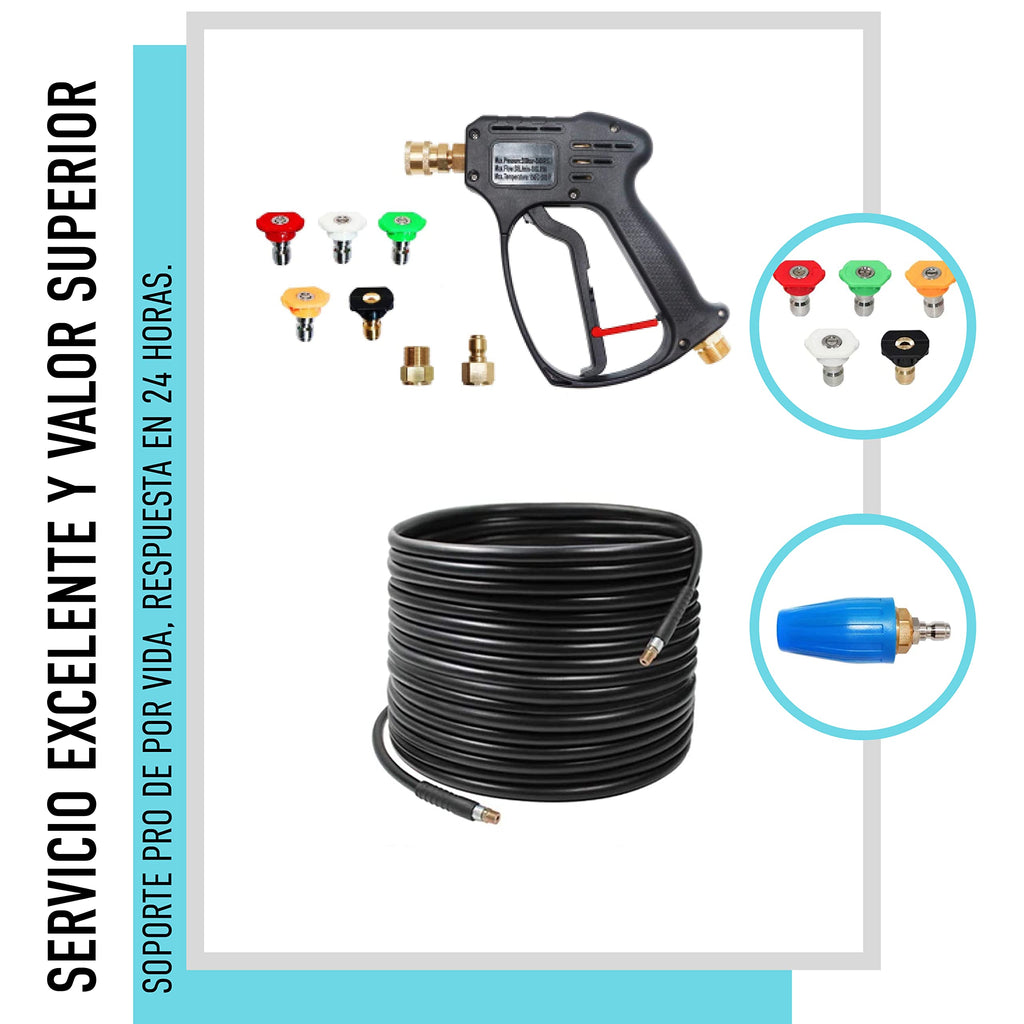 EDOU High Pressure Washer Short Gun Kit | 5000 PSI Brass & Stainless Steel
