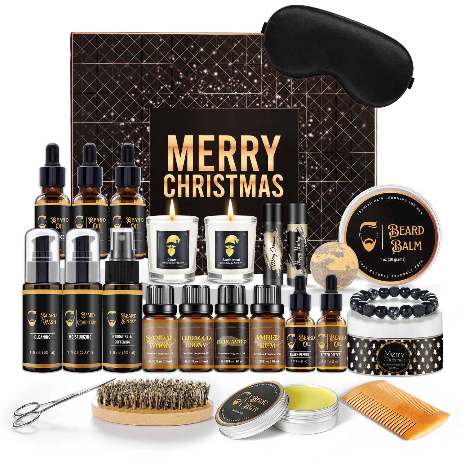 Men's Beard Grooming Advent Calendar 2025 - 24 Day Kit