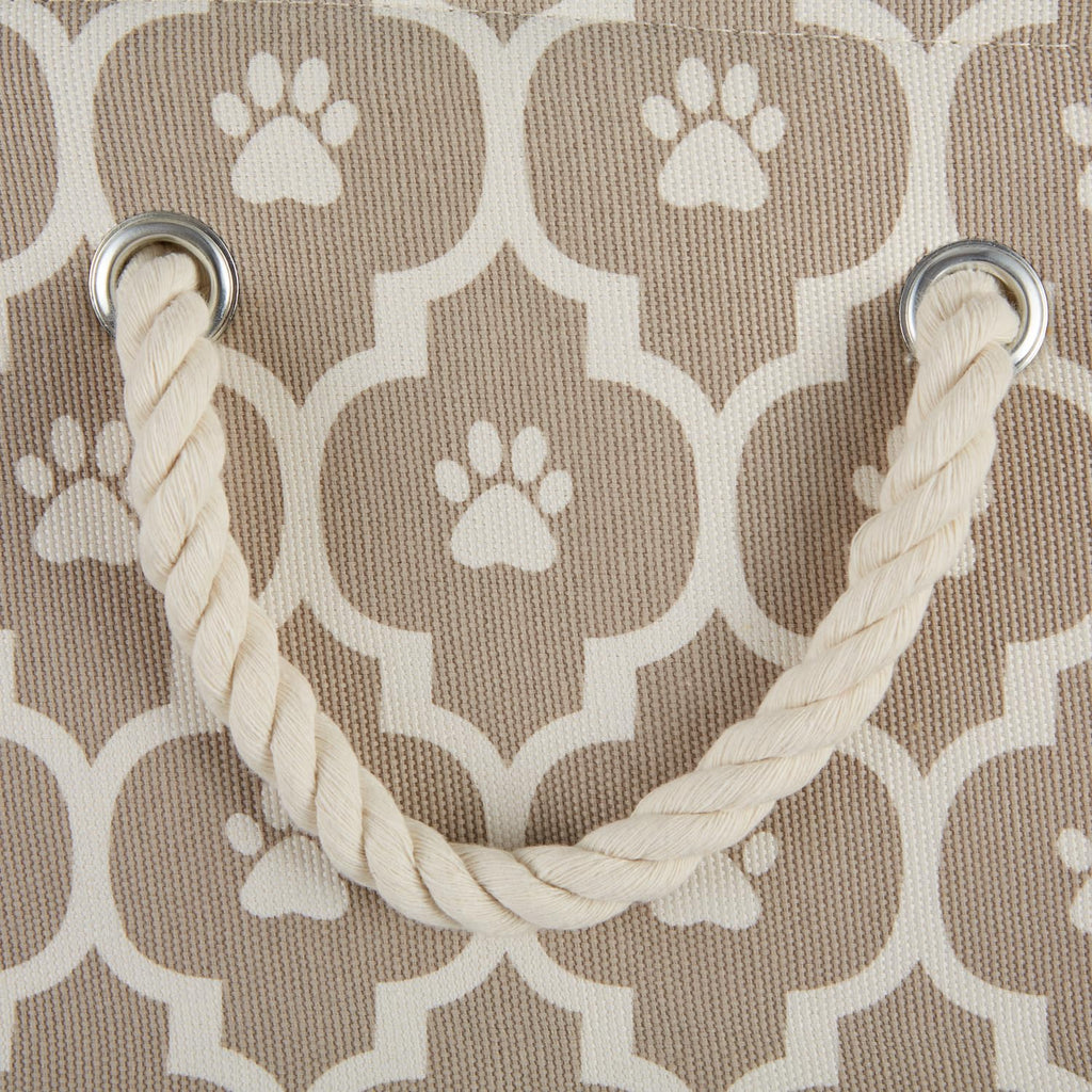 Bone Dry Lattice Paw Print, Cotton, Stone, Medium Rectangle - image 4