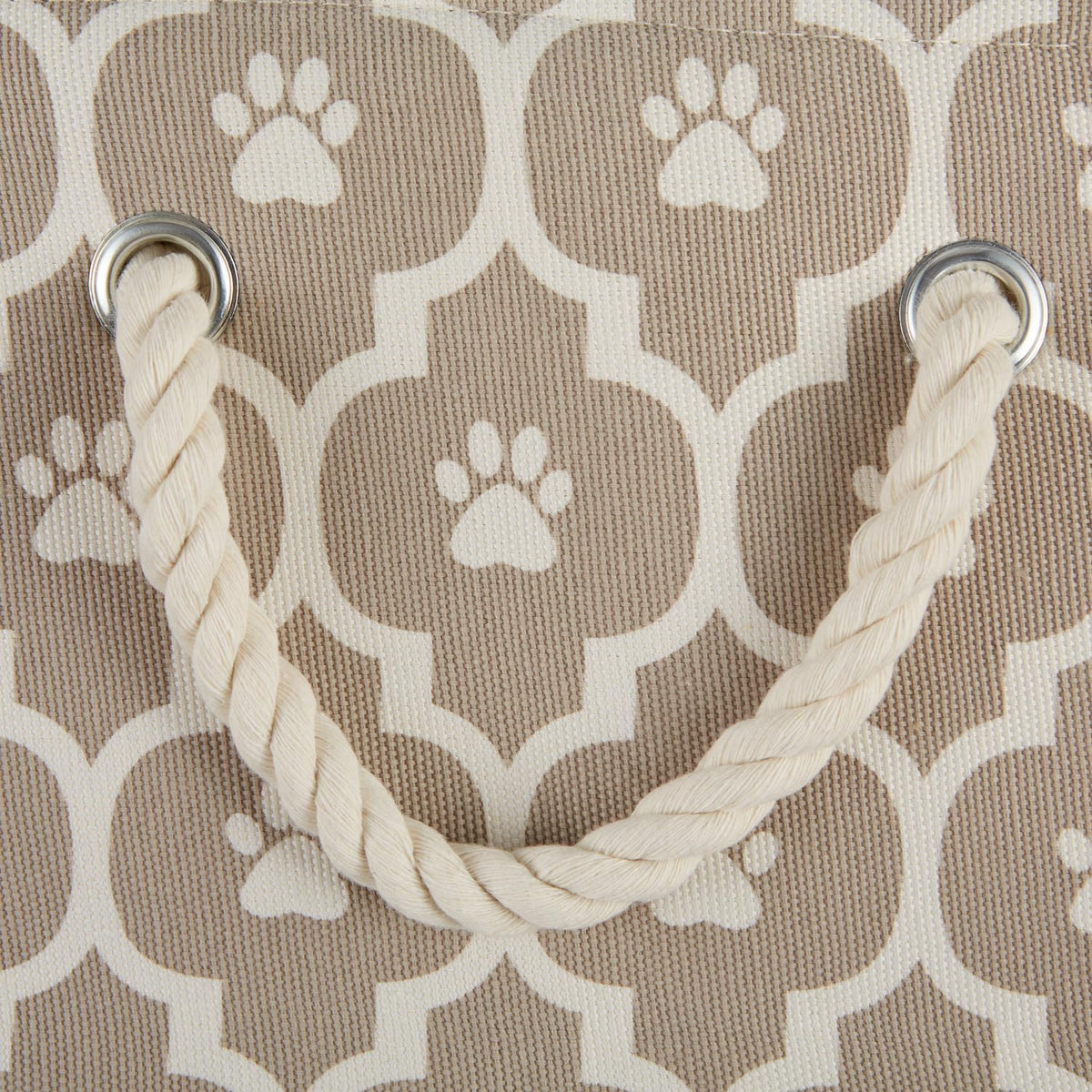 Bone Dry Lattice Paw Print, Cotton, Stone, Medium Rectangle - image 4