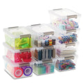 Citylife 10 Pack Storage Boxes with Lids Plastic Small Clear Stackable Box for Shelves Toys, 1.25L - image 1
