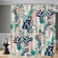 Lerores Blue Grass Flower Shower Curtain – Anti-Mould Polyester, 120x200cm