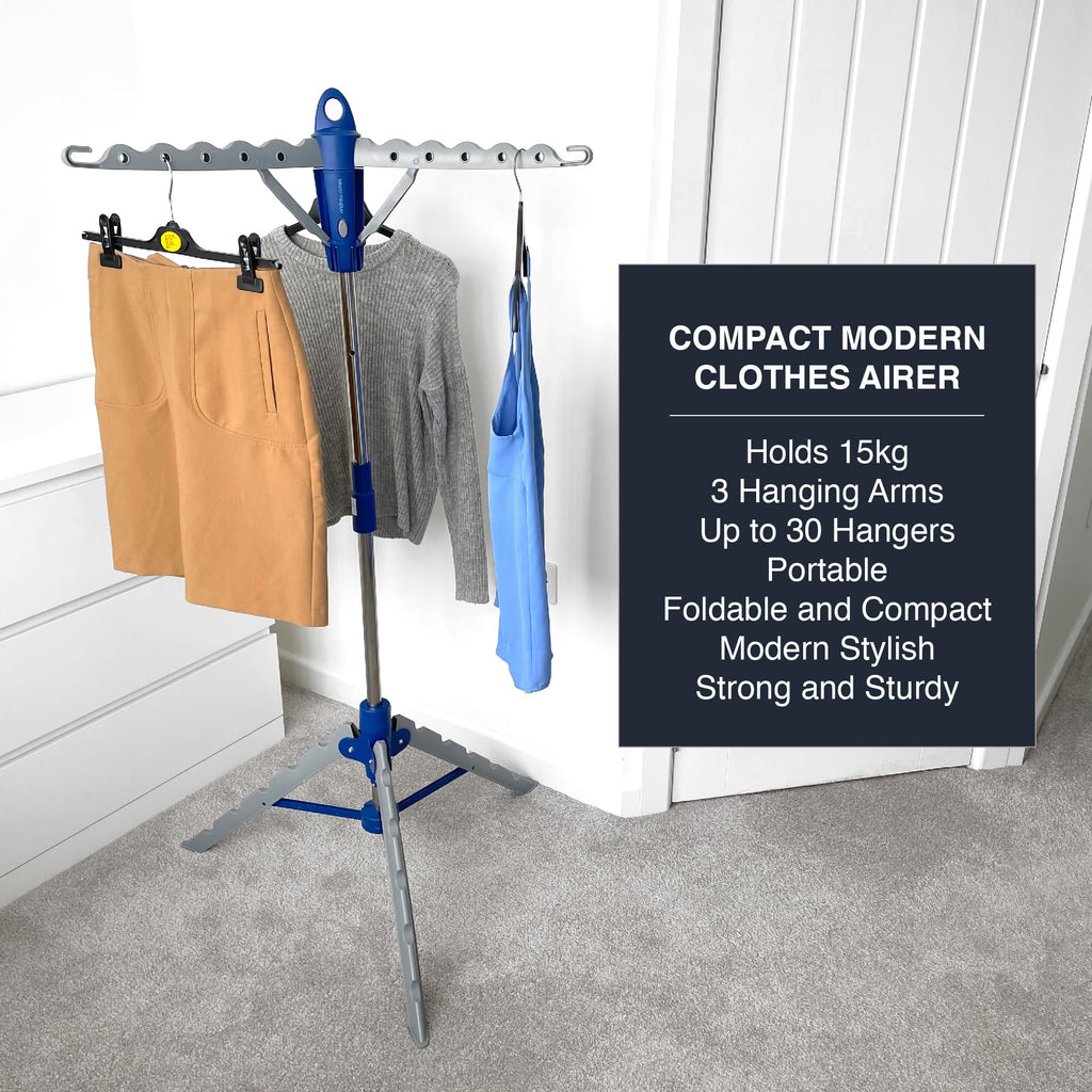 Andrew James Portable Clothes Rail - Foldable Tripod Airer & Drier