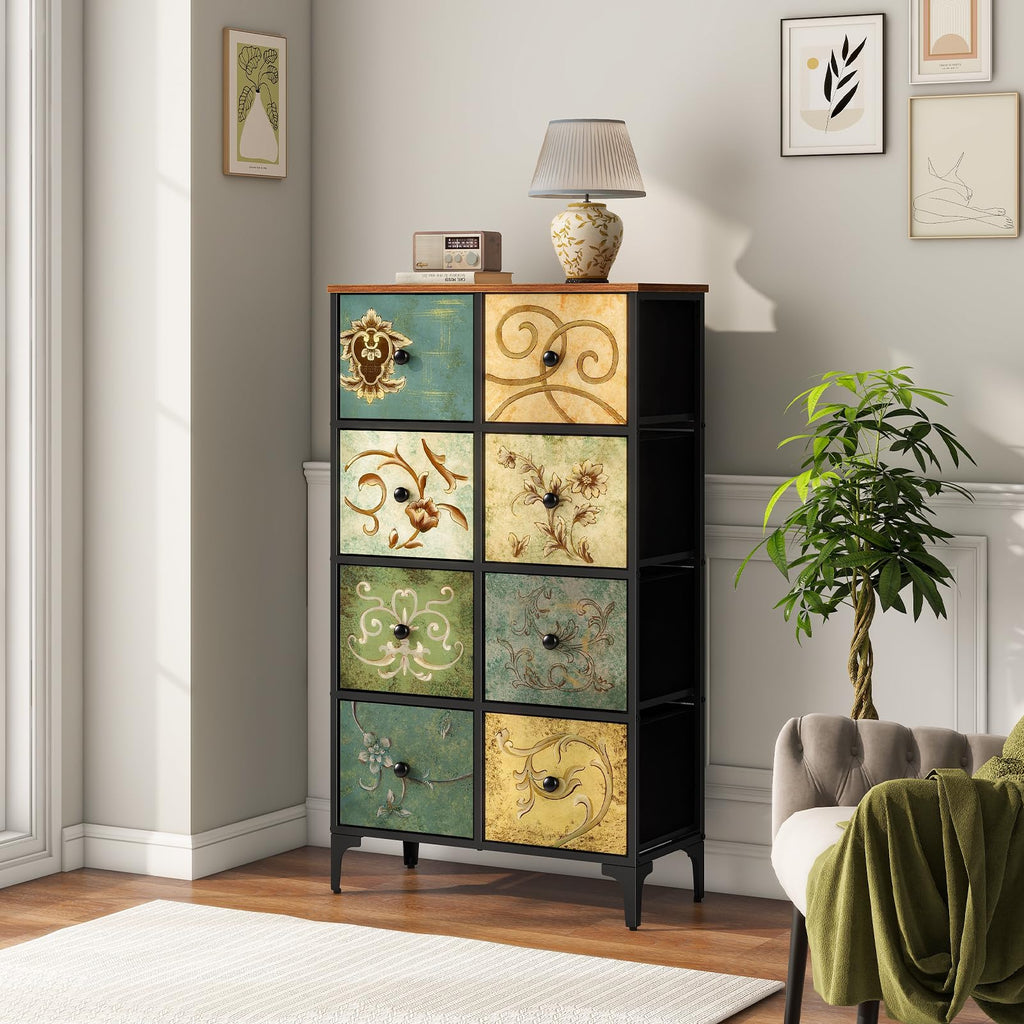 LYNCOHOME 8 Drawer Fabric Bedroom Dresser – Modern Storage Chest