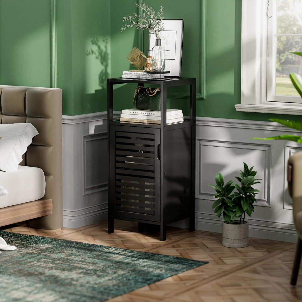 HITNET Bamboo Bathroom Floor Cabinet | 4-Tier Narrow Storage Cupboard