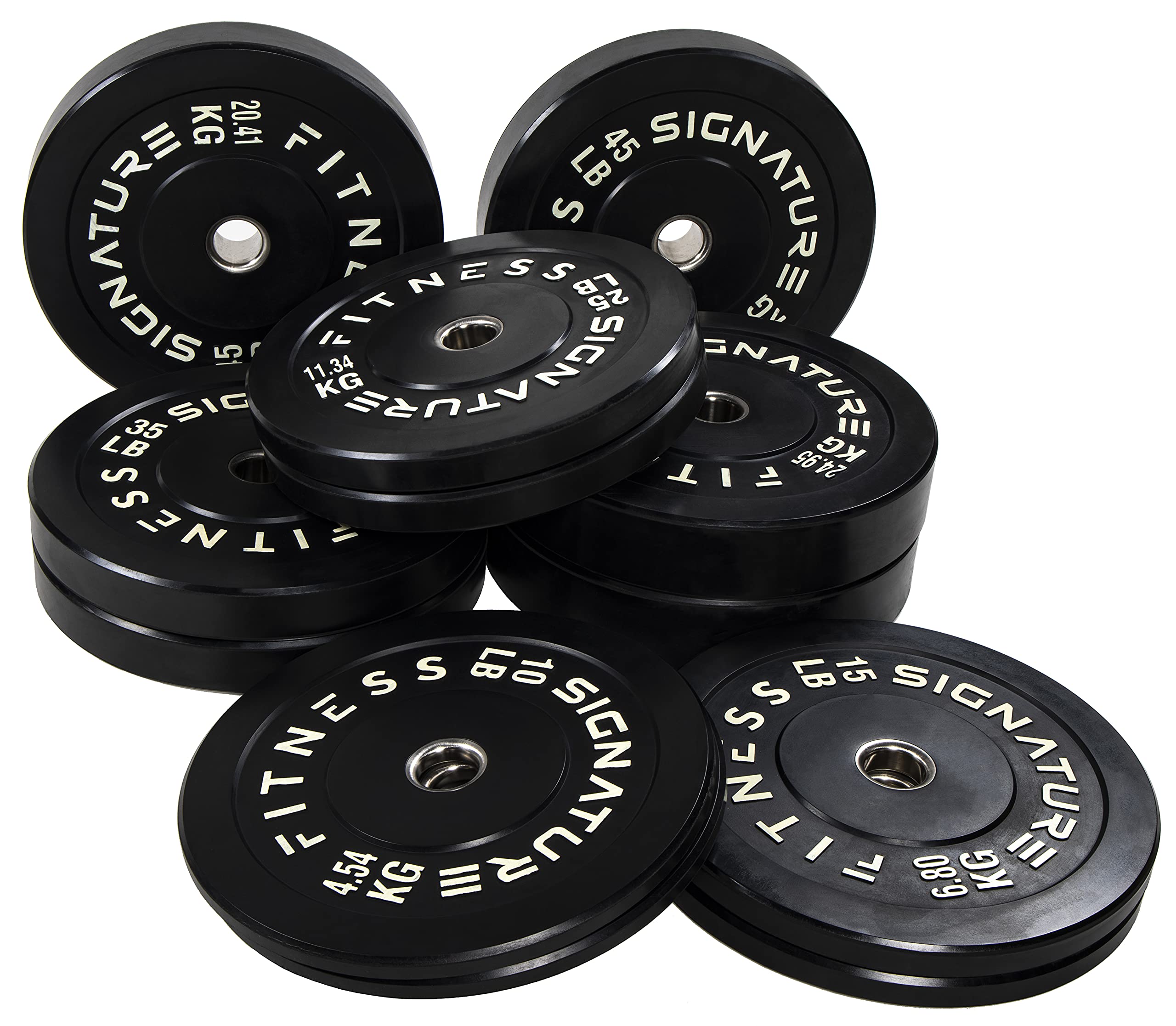 Signature Fitness 55LB Olympic Bumper Plates | Virgin Rubber, Pair