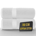 ALSAP Egyptian Cotton Bath Towels Set of 2 | 700 GSM Hotel Quality White