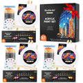 Shuttle Art 87 Pack Acrylic Paint Set with Wooden Easels and Canvases
