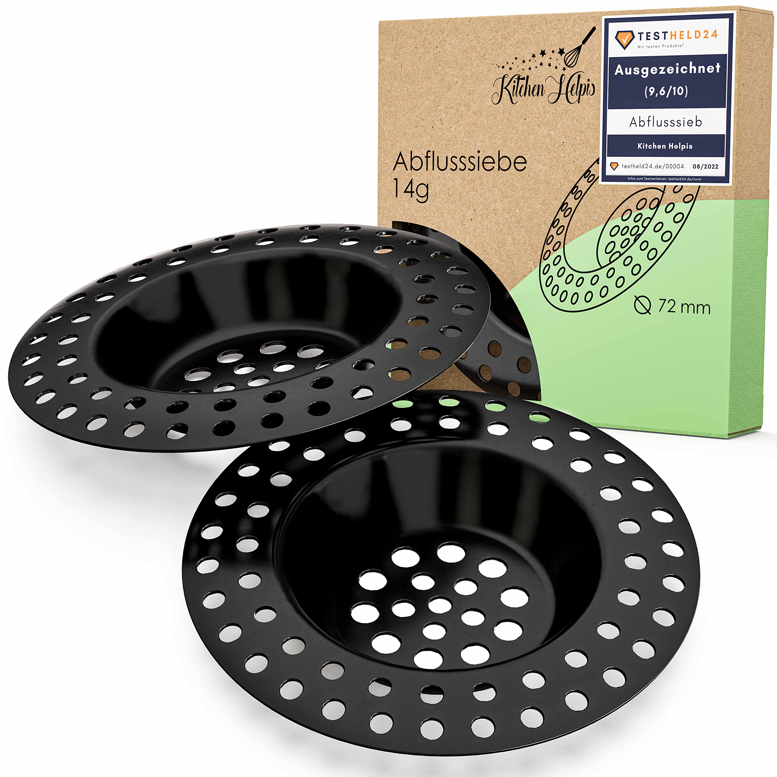 Kitchen Helpis Sink Strainer – 2 Pack Heavy Stainless Steel Drain Catcher
