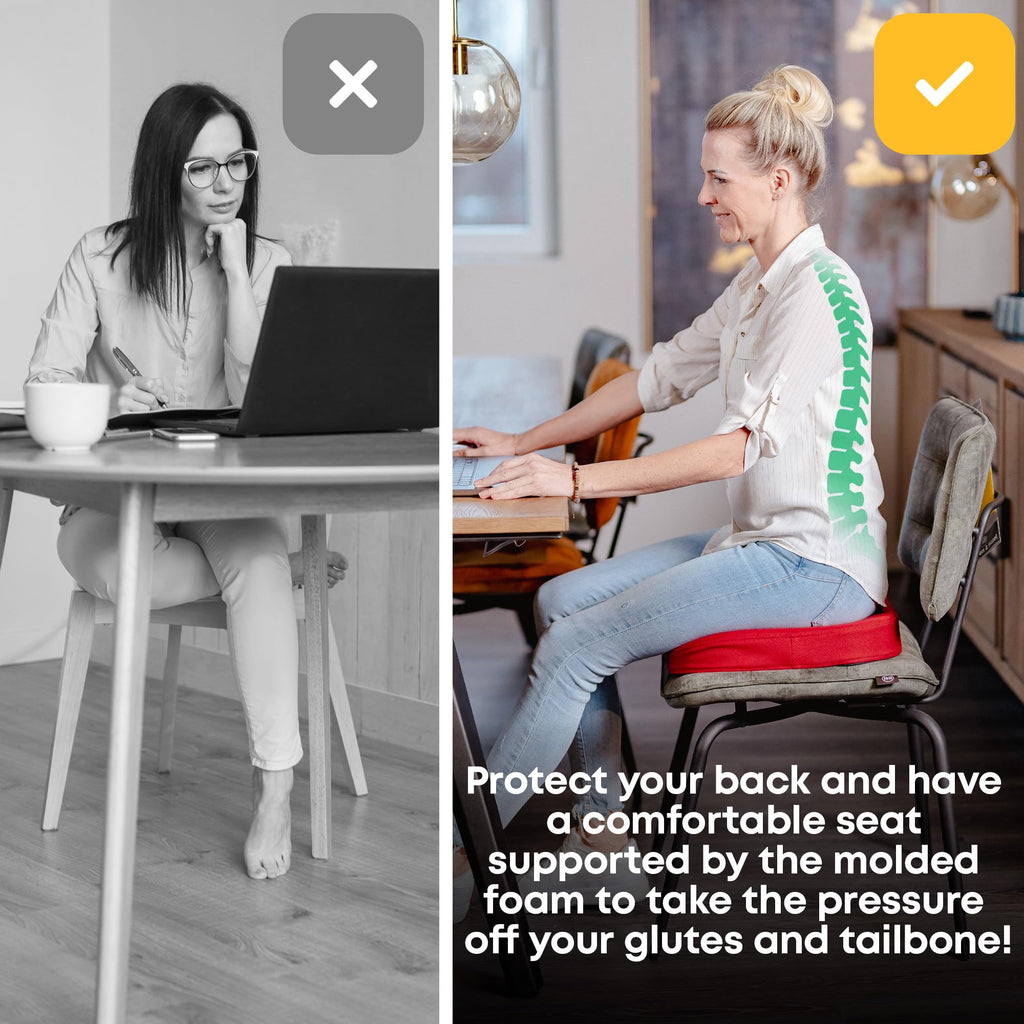 SANTERGO Orthopaedic Seat Cushion – Ergonomic Foam for Office & Car