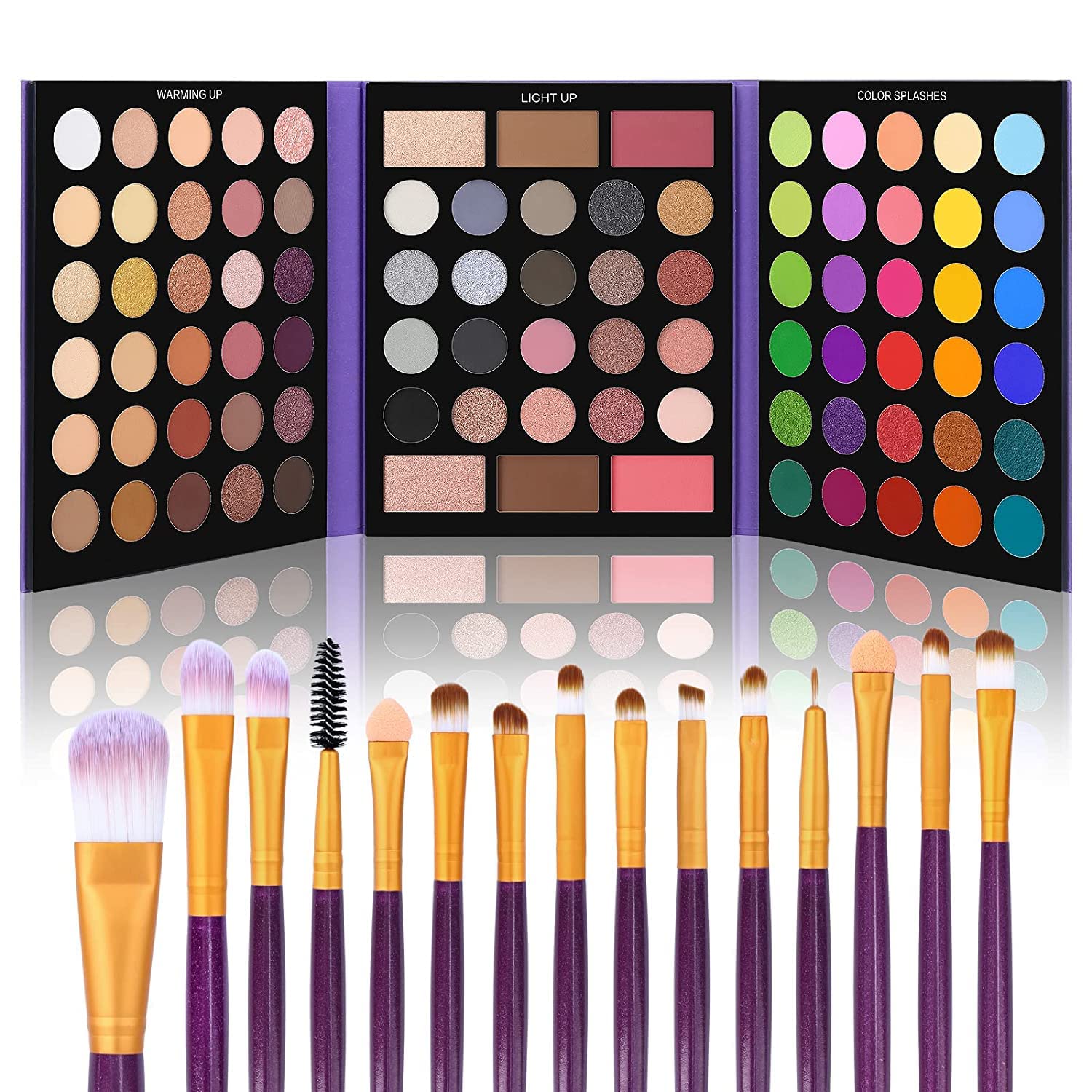 UCANBE 86 Colors Eyeshadow Palette with 15pcs Makeup Brushes Set