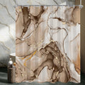 Lerores Brown Marble Shower Curtain – 180x200cm Anti-Mould Polyester