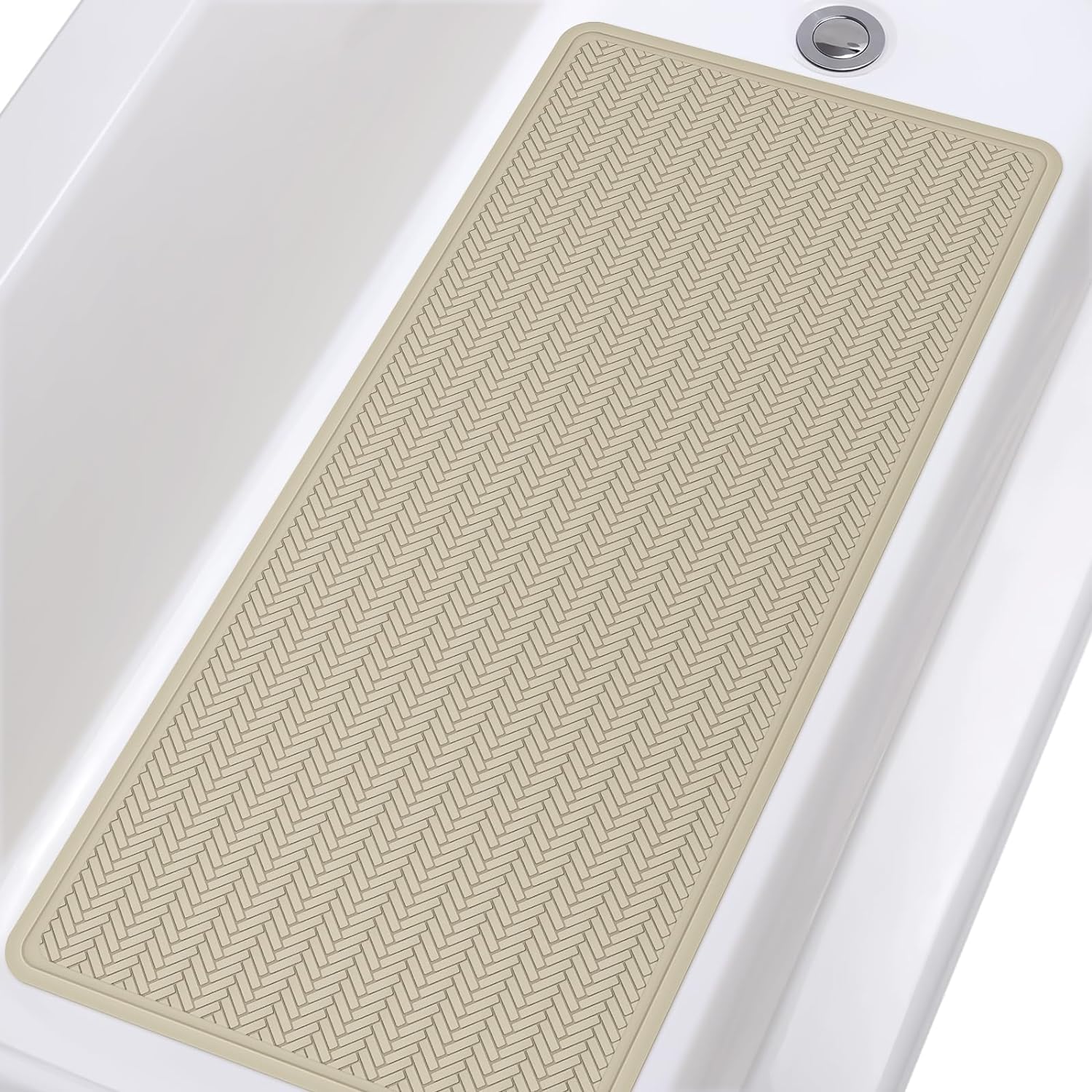 Yolife Non-Slip Rubber Bath Mat – Extra Long 43x92cm Machine Washable