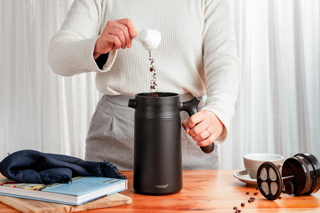 Heemburg French Press – 1000ml Double Wall Stainless Steel Coffee Maker