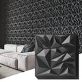 Art3d 3D Wall Panels – 33-Pack Diamond Textured Accent Paneling, Black