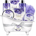 Body & Earth 8-Piece Lavender Spa Gift Set with Reusable Bath Tub