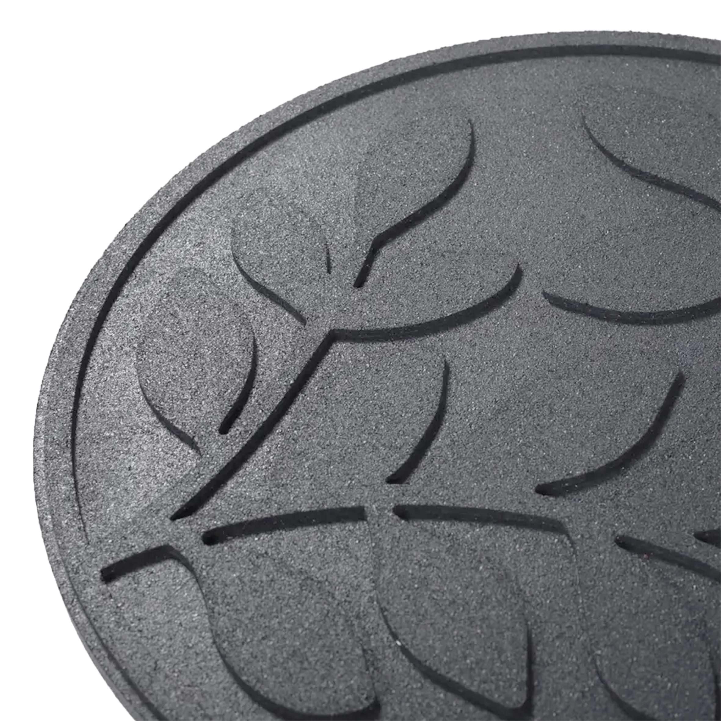 Nicoman Recycled Rubber Garden Stepping Stones - Leaf Design, Grey, 4pk