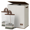 SOLEDI 145L Large Laundry Hamper with Lid | 2-Compartment Collapsible Basket