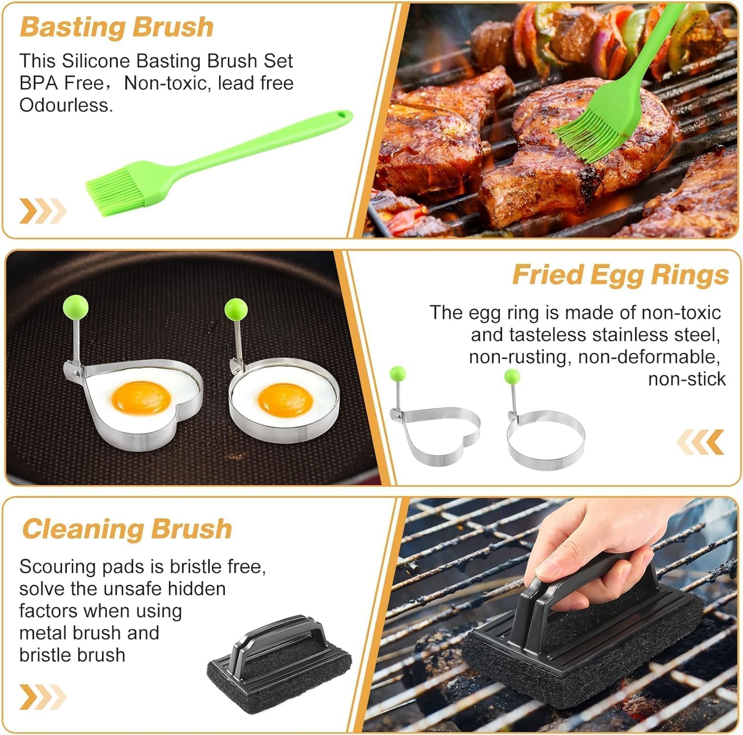 zycBernoi 20-Piece Griddle Accessories Kit – Stainless Steel Flat Top Grill Set