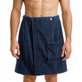 JEMIDI Mens 100% Cotton Sauna Sarong Kilt – Absorbent Towel Wrap with Pocket