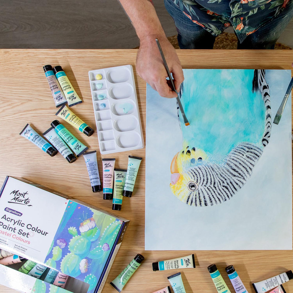 Mont Marte Acrylic Paint Set – 48 x 36ml Modern Pastel Art Colours