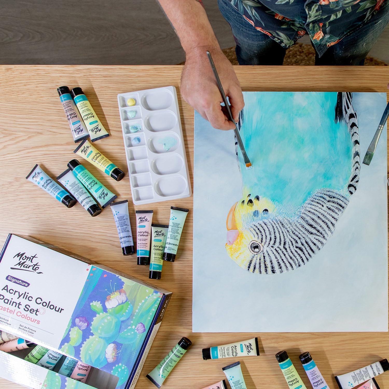 Mont Marte Acrylic Paint Set – 48 x 36ml Modern Pastel Art Colours