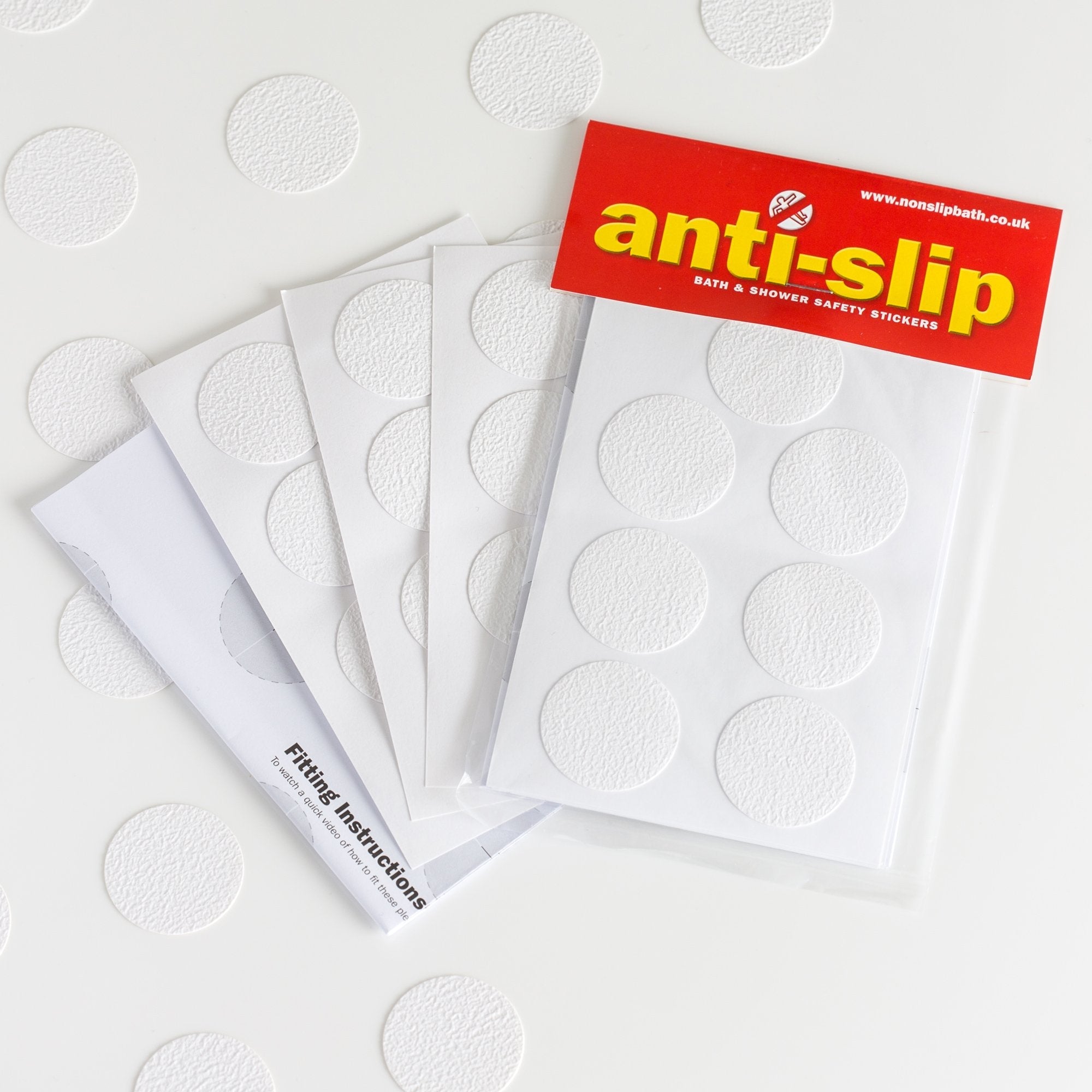 Jolof Store Anti-Slip Bath & Shower Stickers – 28 White Textured Decals