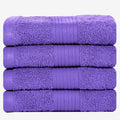 Ample Decor 100% Cotton Washcloths Set of 4 | Absorbent Face Towels – Purple