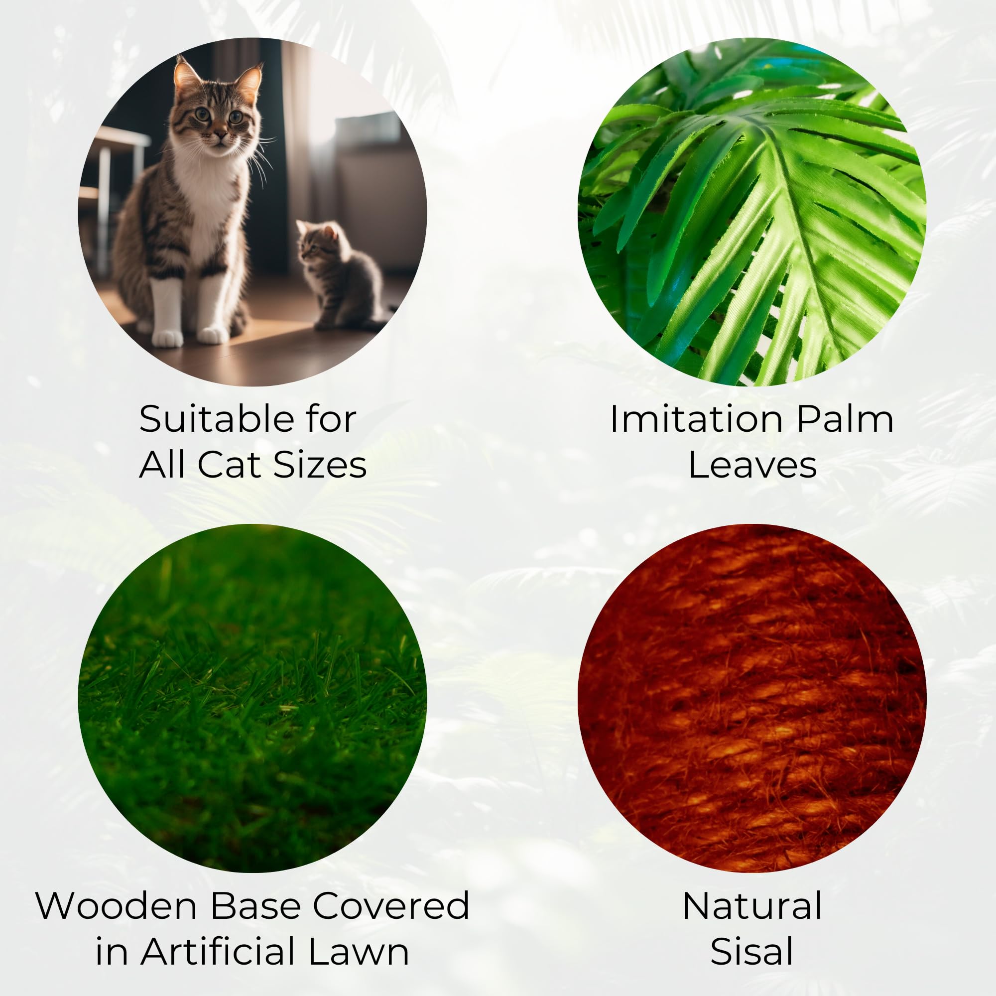 TREKAM Palm Tree Cat Scratching Post for Large Cats – 78cm Sisal