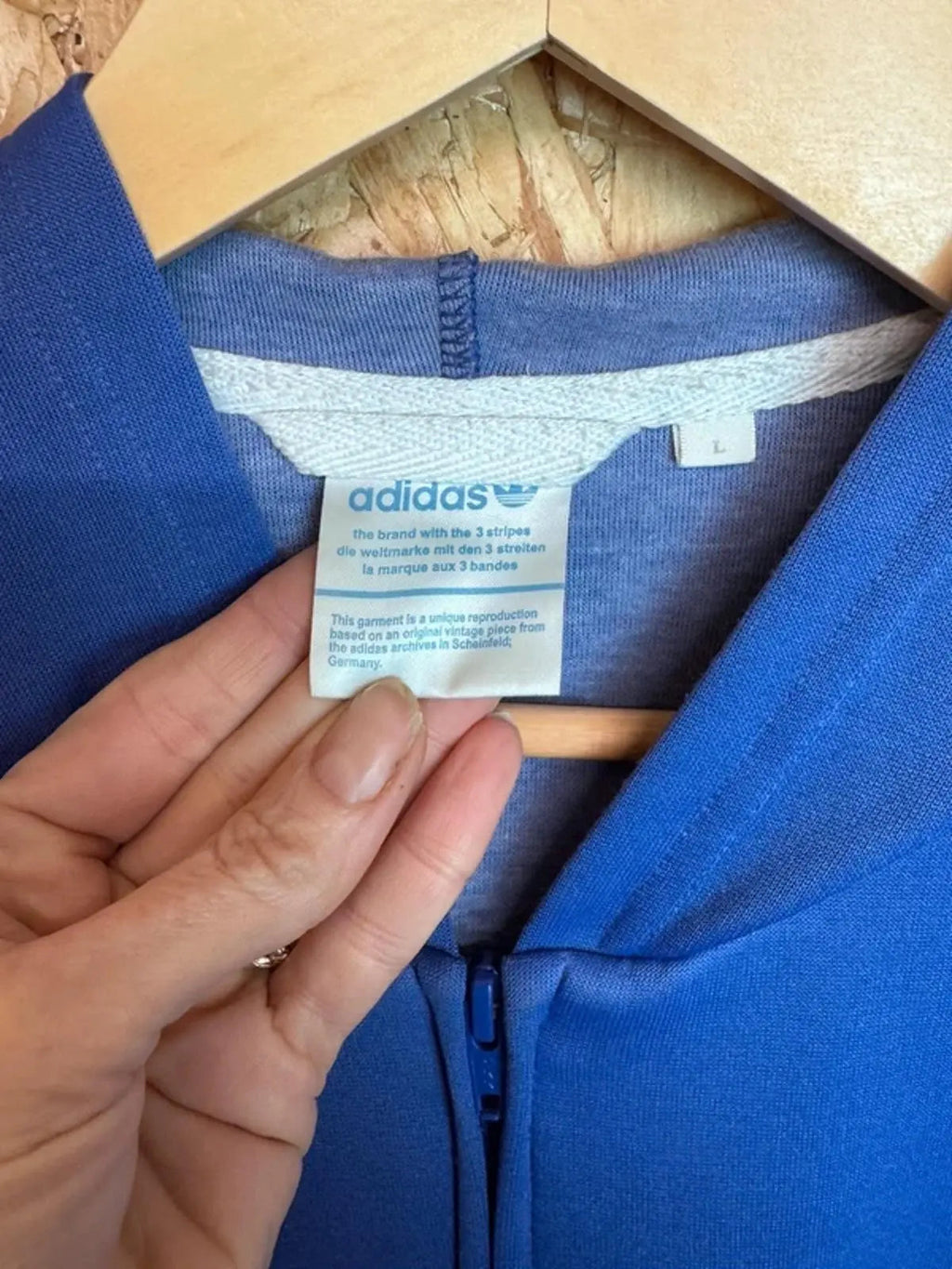 Vintage Adidas originals tracksuit top , hoody, retro , Large #196