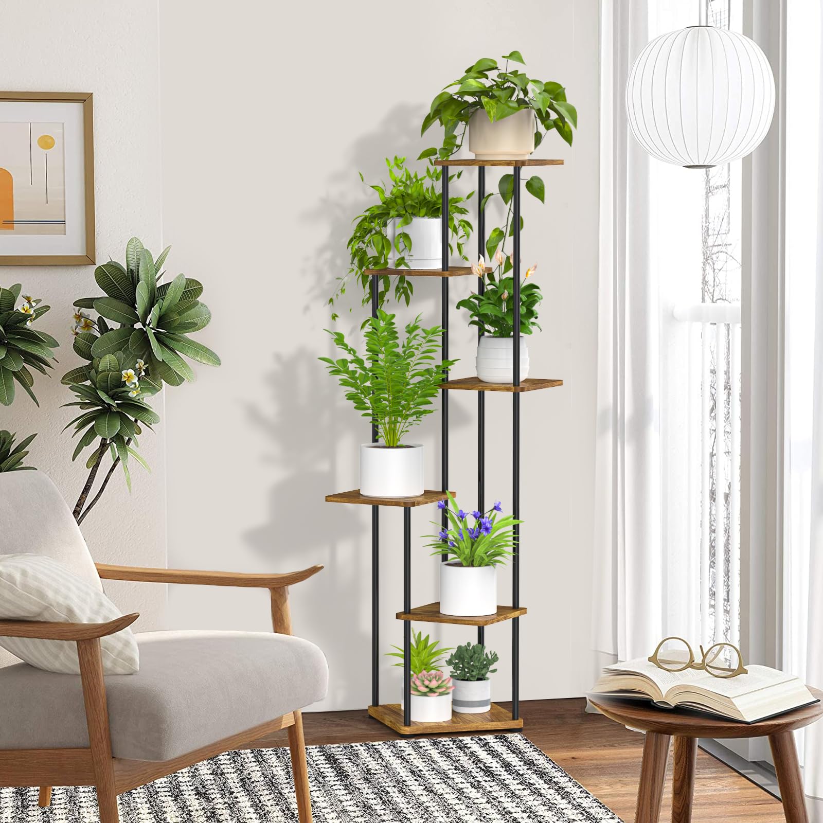 Digtokore 6-Tier Tall Plant Stand | Metal Corner Flower Pot Display Rack