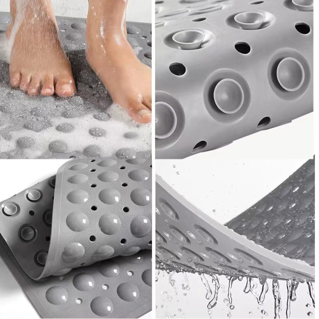 Bathsafe Extra Wide 90x60CM Non-Slip TPR Bath Mat with Suction Cups