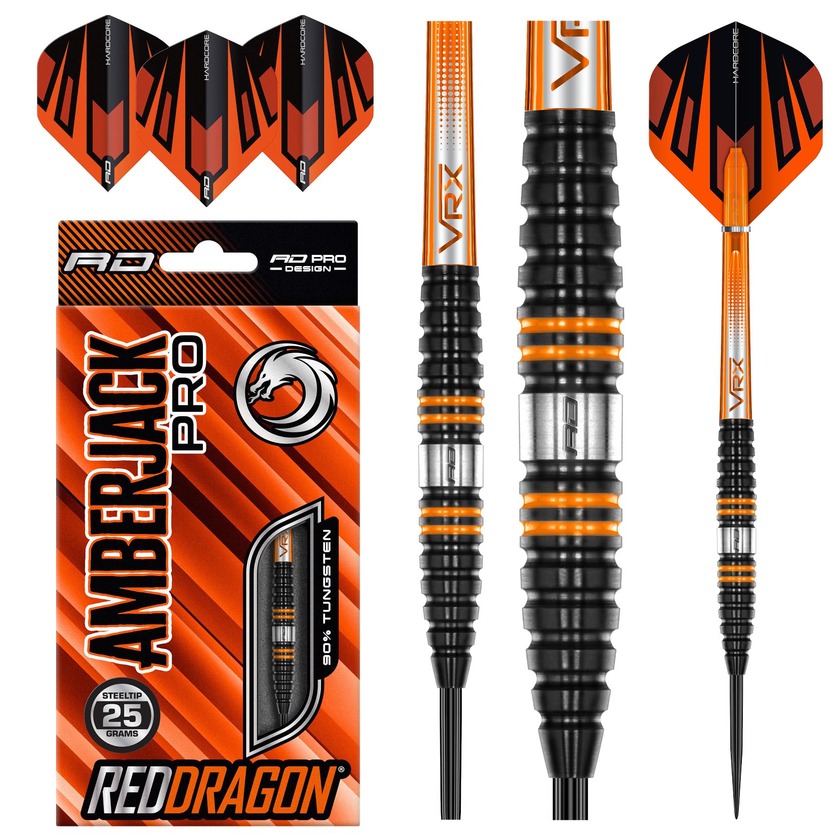 Red Dragon Amberjack Pro 2 Tungsten Darts Set - 25g Steel Tip