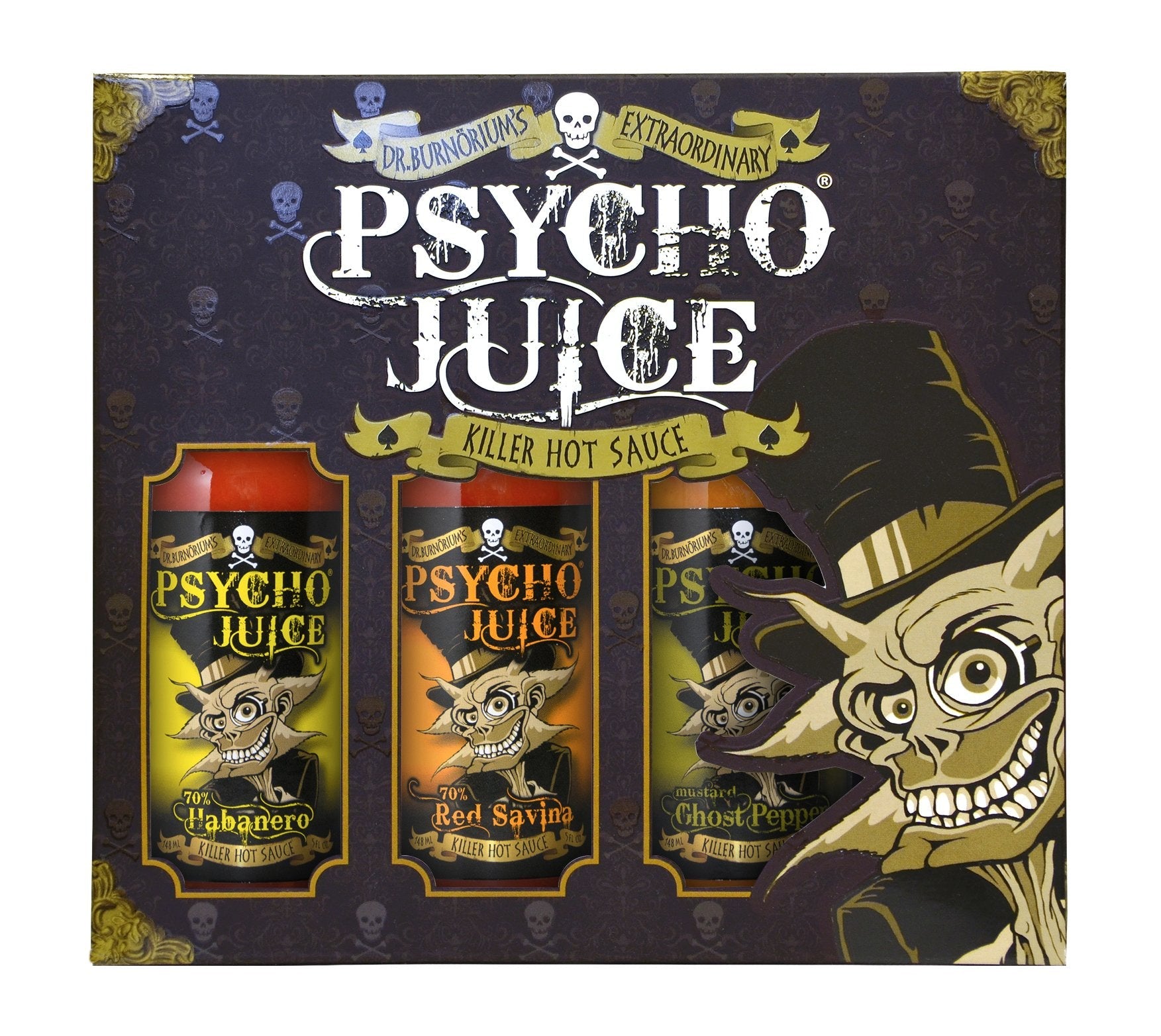 Psycho Juice Hot Sauce Gift Box - Collection 1 | Habanero & Ghost Pepper