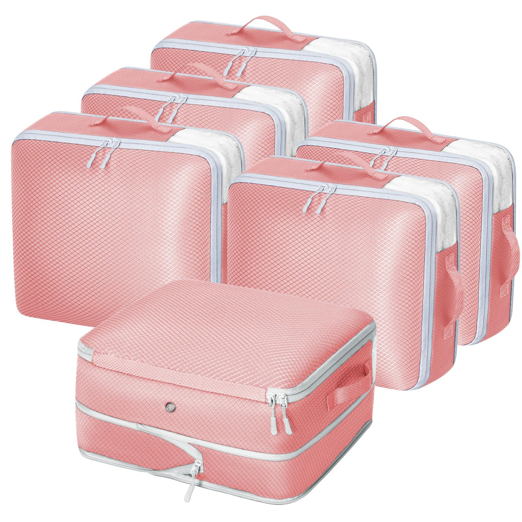 DIMJ 6 Pack Self Compression Storage Bags | Foldable Nylon Organisers
