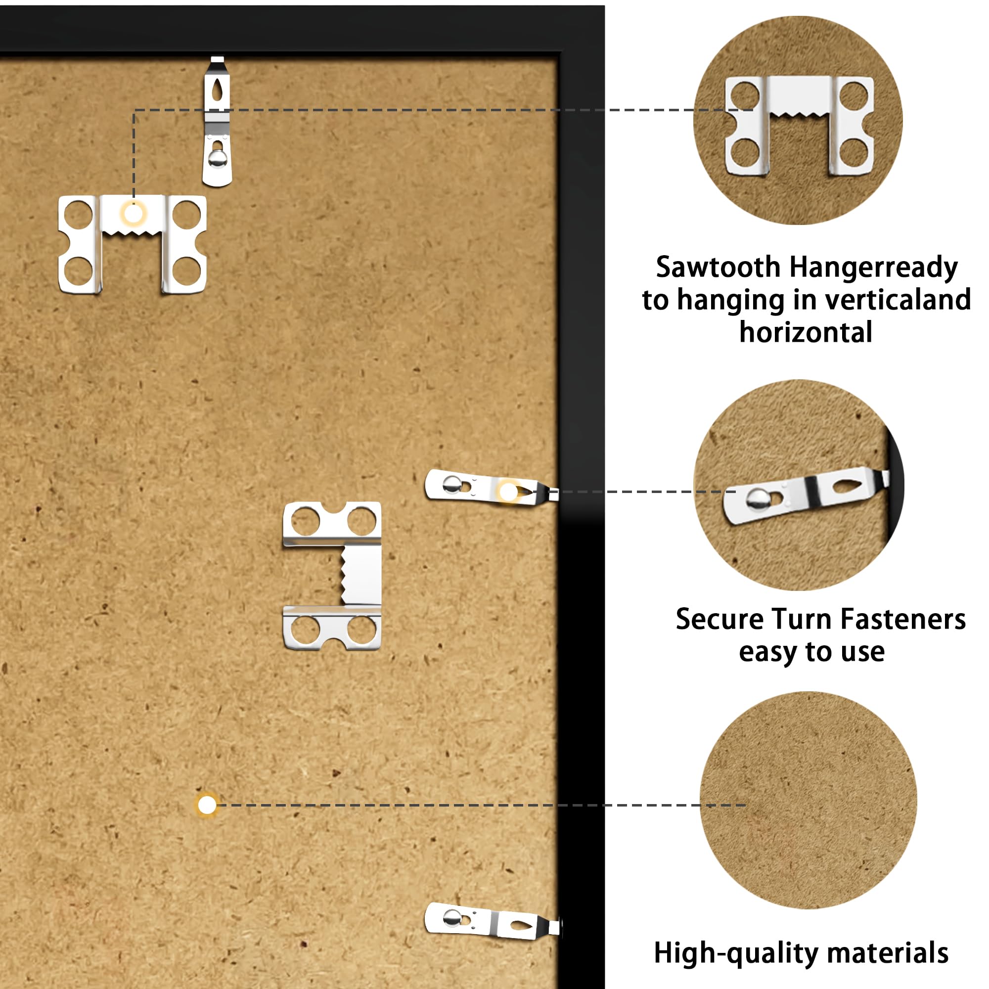 Tinkeps A1 Black Picture Frame | Engineered Wood & Plexiglass Poster Frame