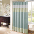 Madison Park Amherst Faux Silk Shower Curtain – Green Pleated, 72x72